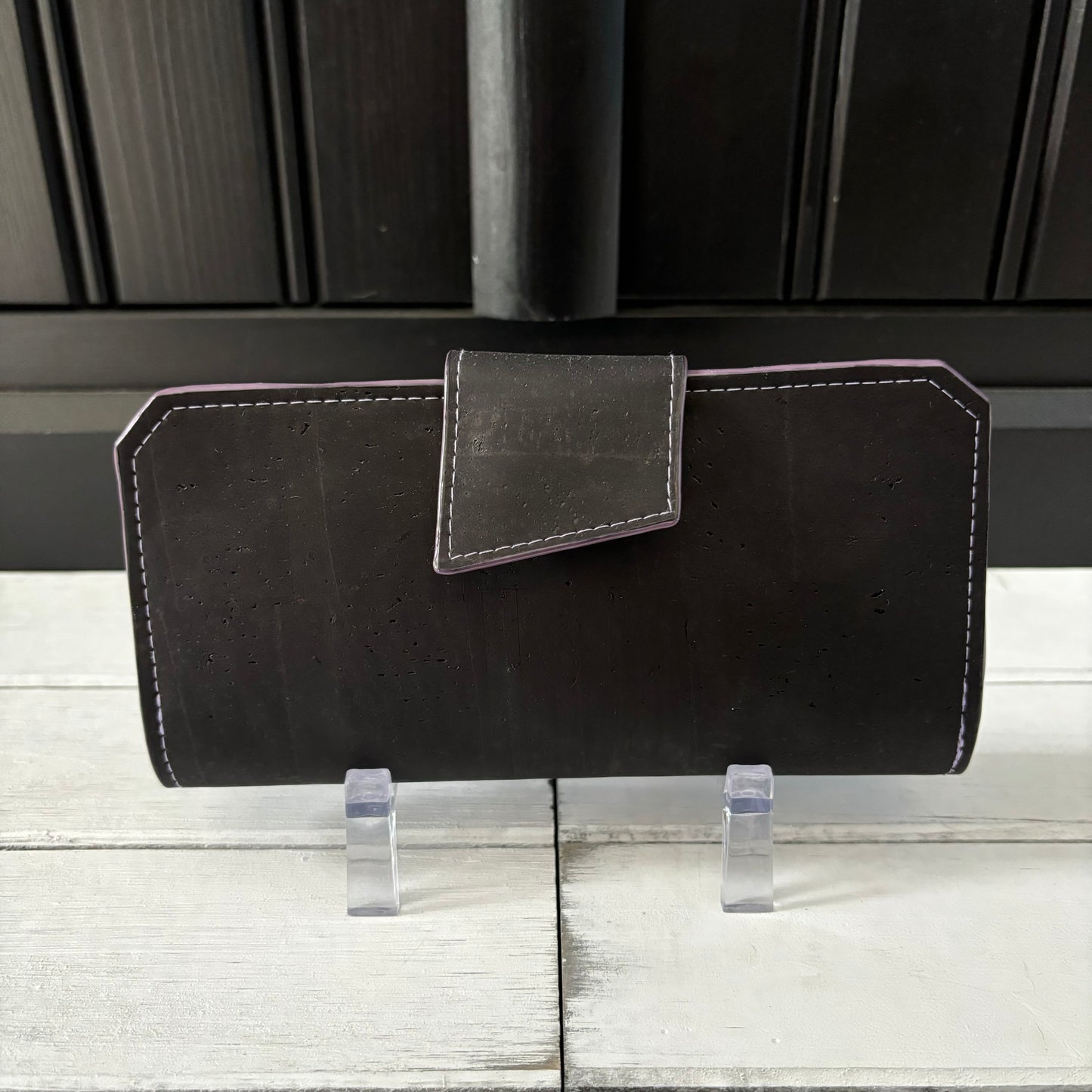 Tall Wallet - Black Cork