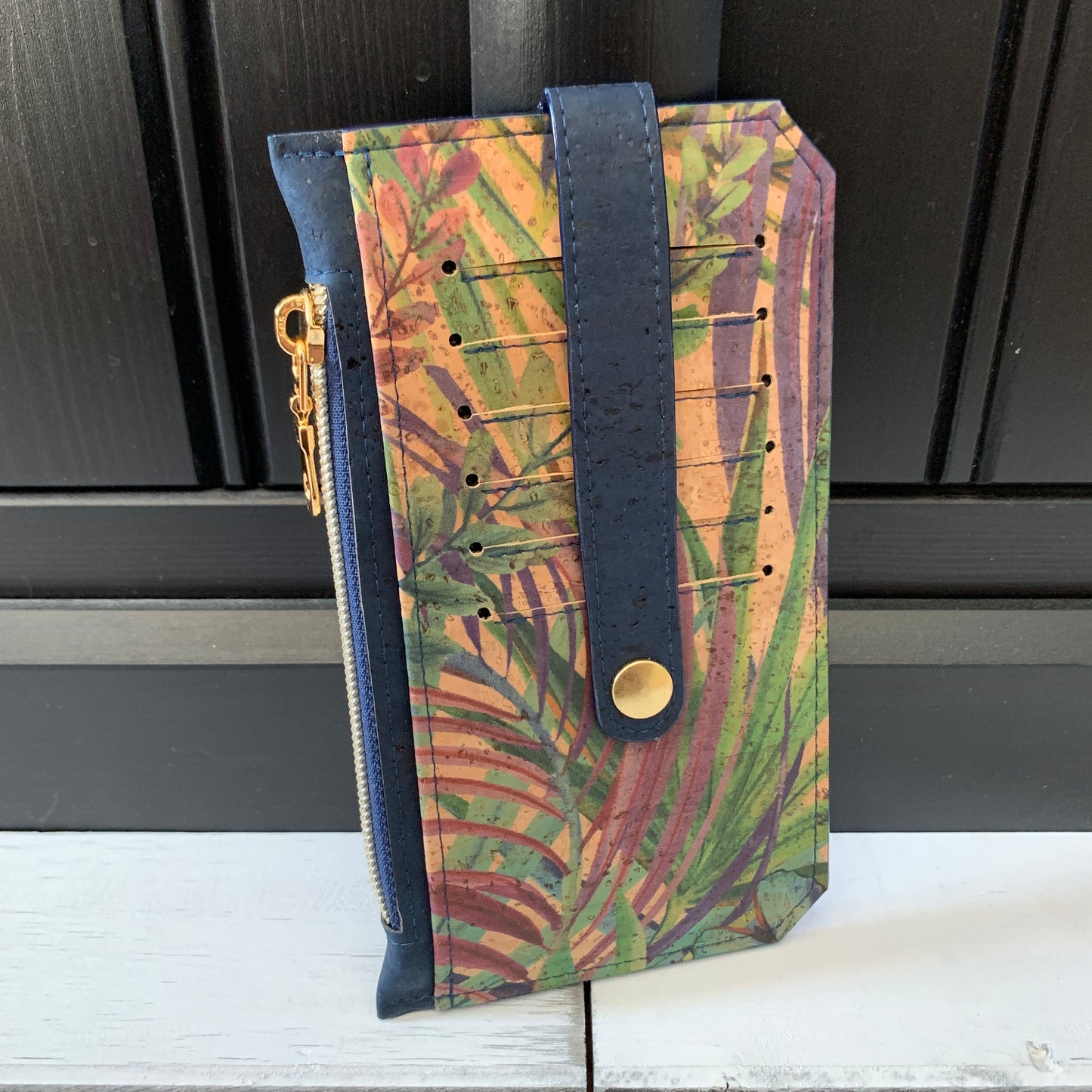 Purse Pal - Tropical Butterfly and Navy Cork