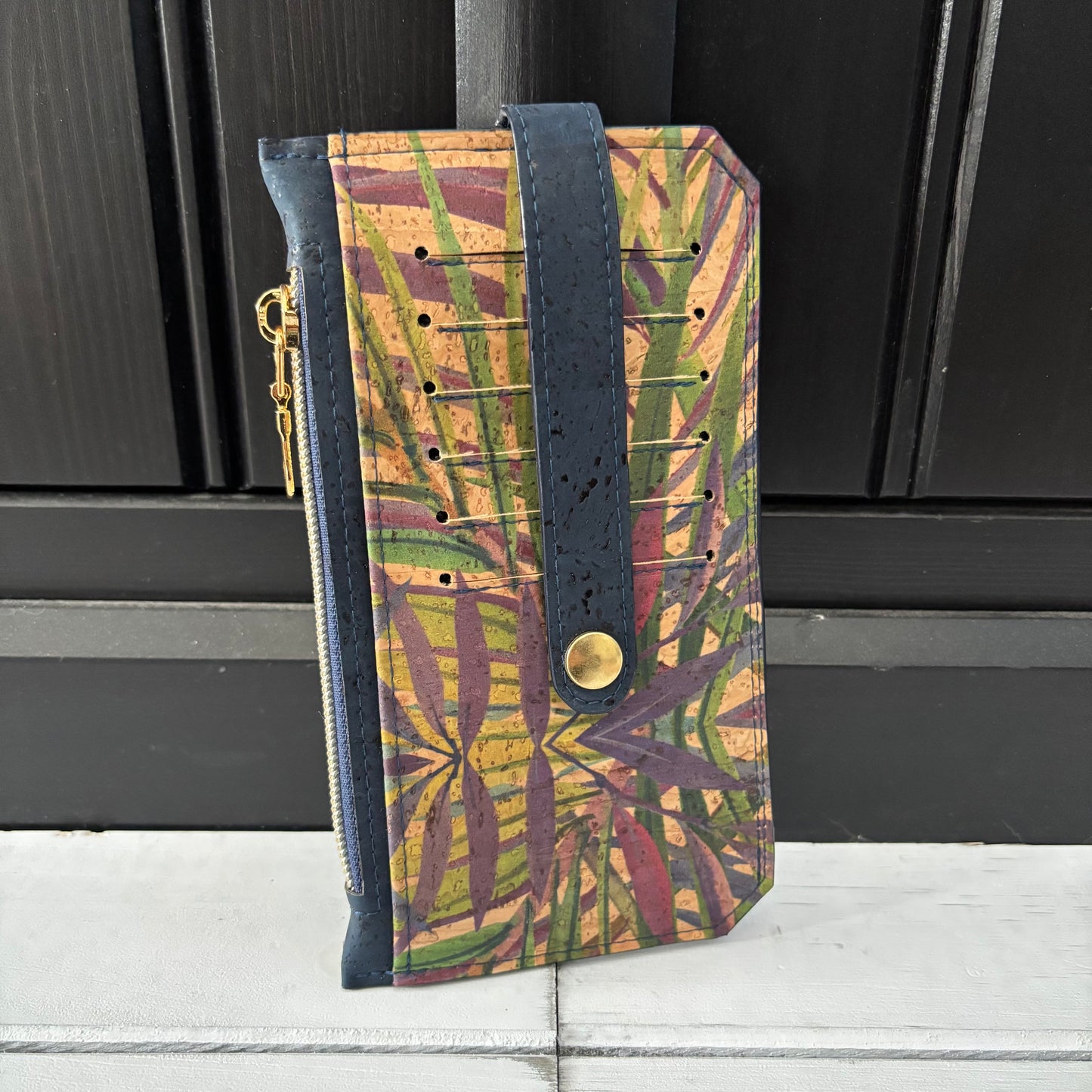 Purse Pal - Tropical Butterfly and Navy Cork