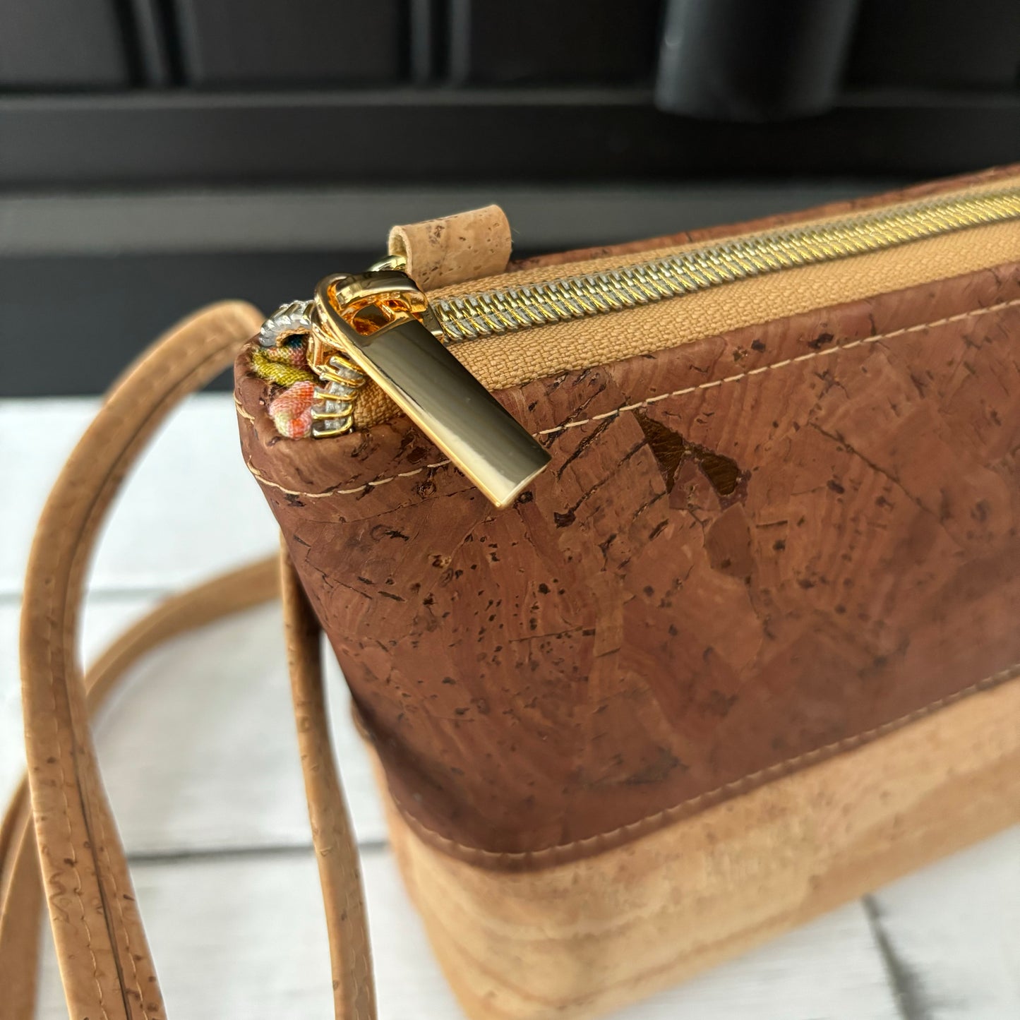 Paradigm Crossbody Bag - Bronze and Natural Cork
