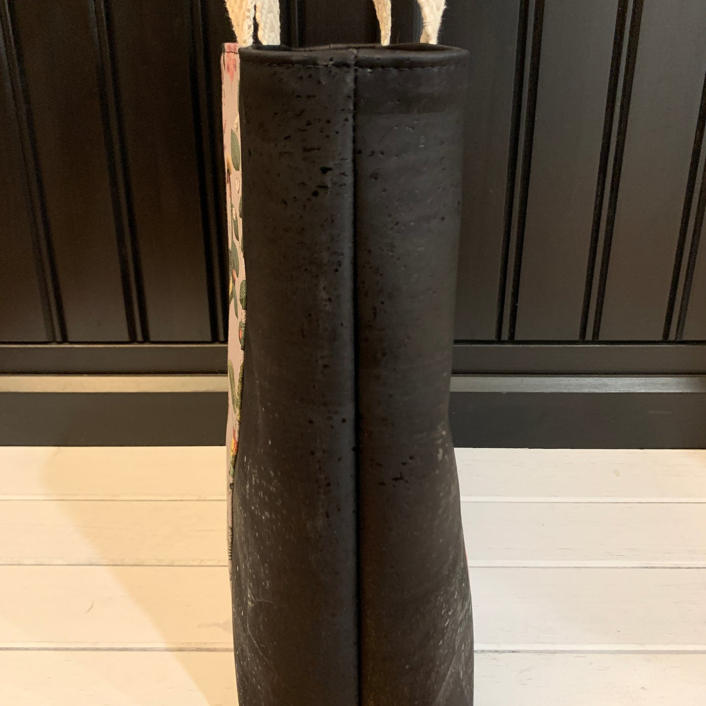Tuesday Tote - Black Cork and Bird Canvas