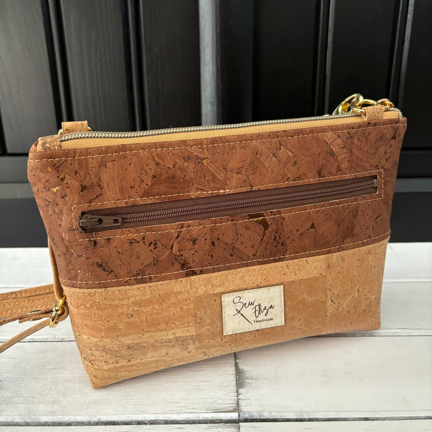 Paradigm Crossbody Bag - Bronze and Natural Cork