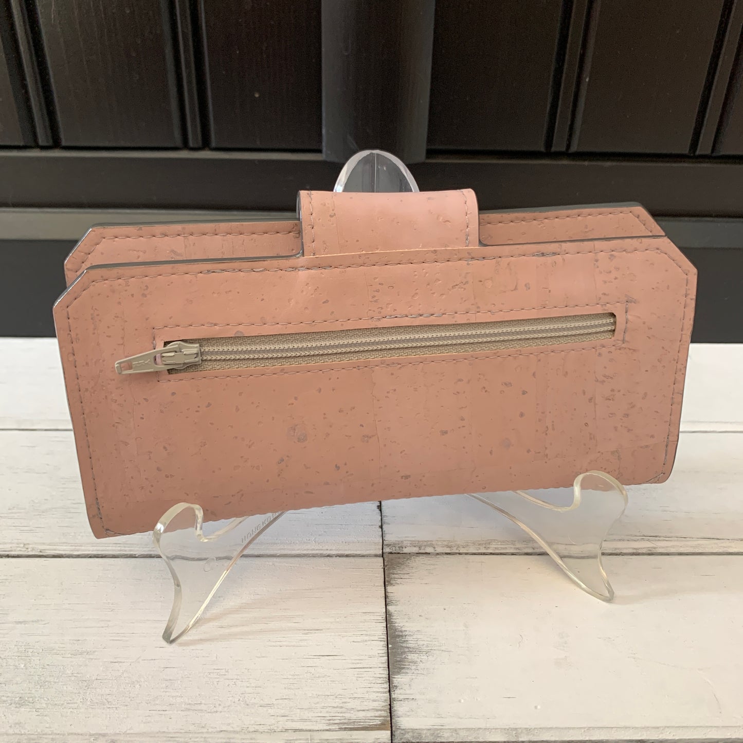 Tall Wallet - Light Pink Cork