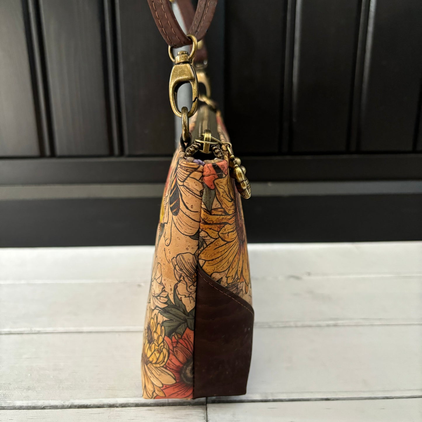 Paradigm Crossbody Bag - Bees and Chocolate Brown version 2