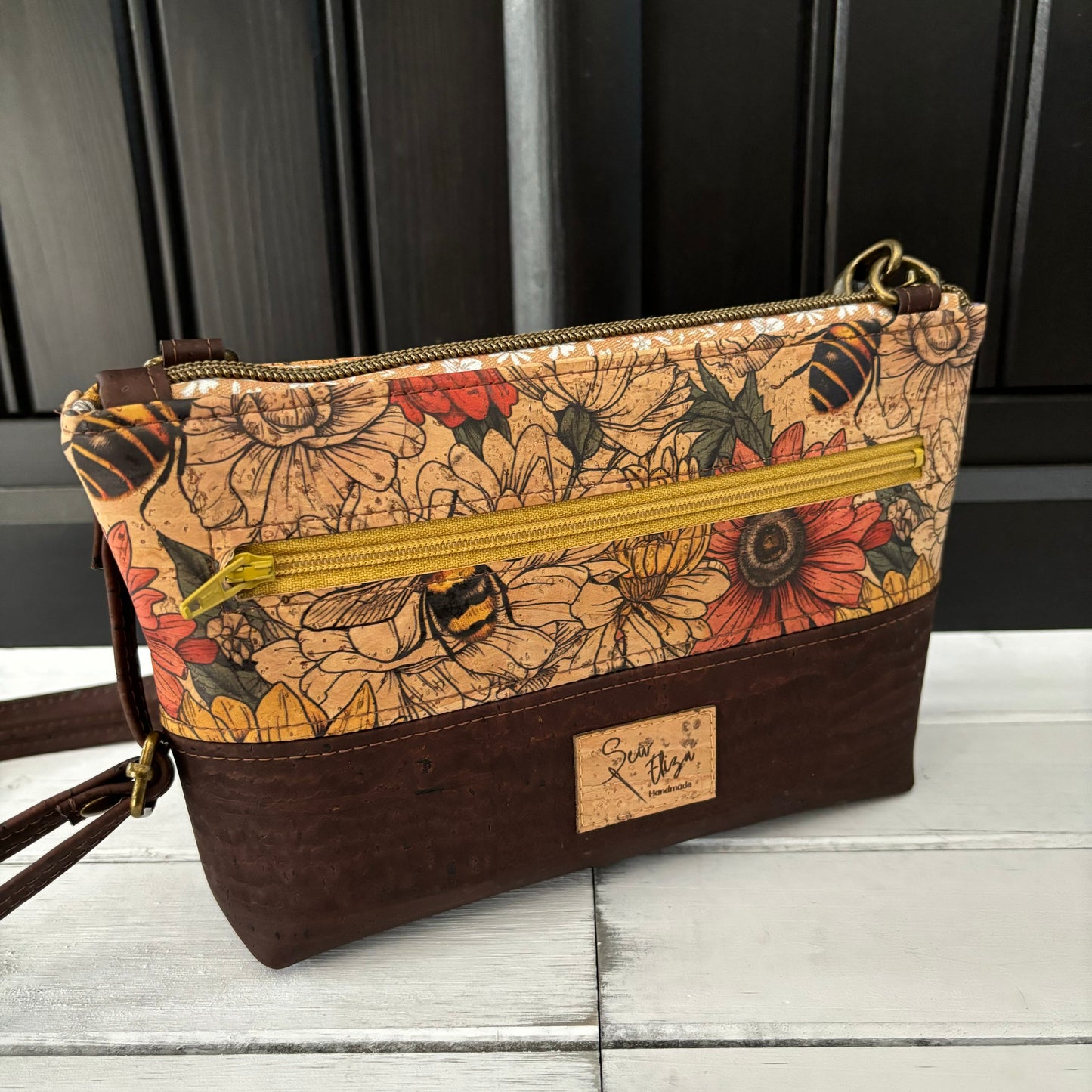 Paradigm Crossbody Bag - Bees and Chocolate Brown version 1