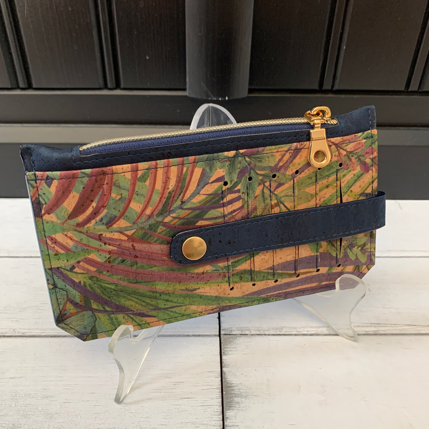 Purse Pal - Tropical Butterfly and Navy Cork
