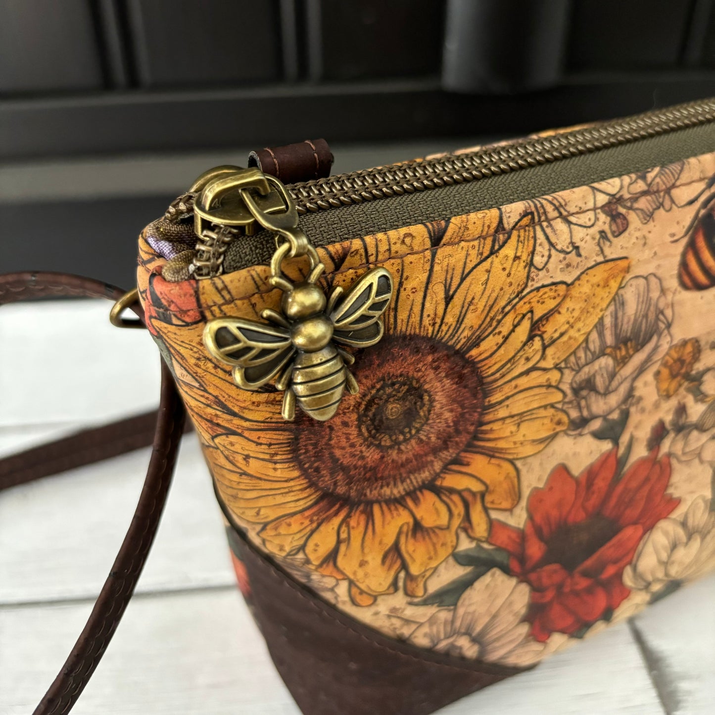 Paradigm Crossbody Bag - Bees and Chocolate Brown version 2