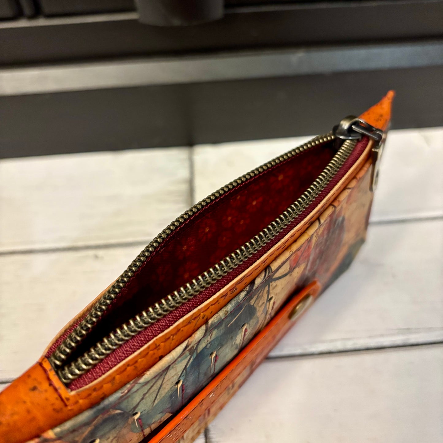 Purse Pal - Fall Leaves and Orange Cork