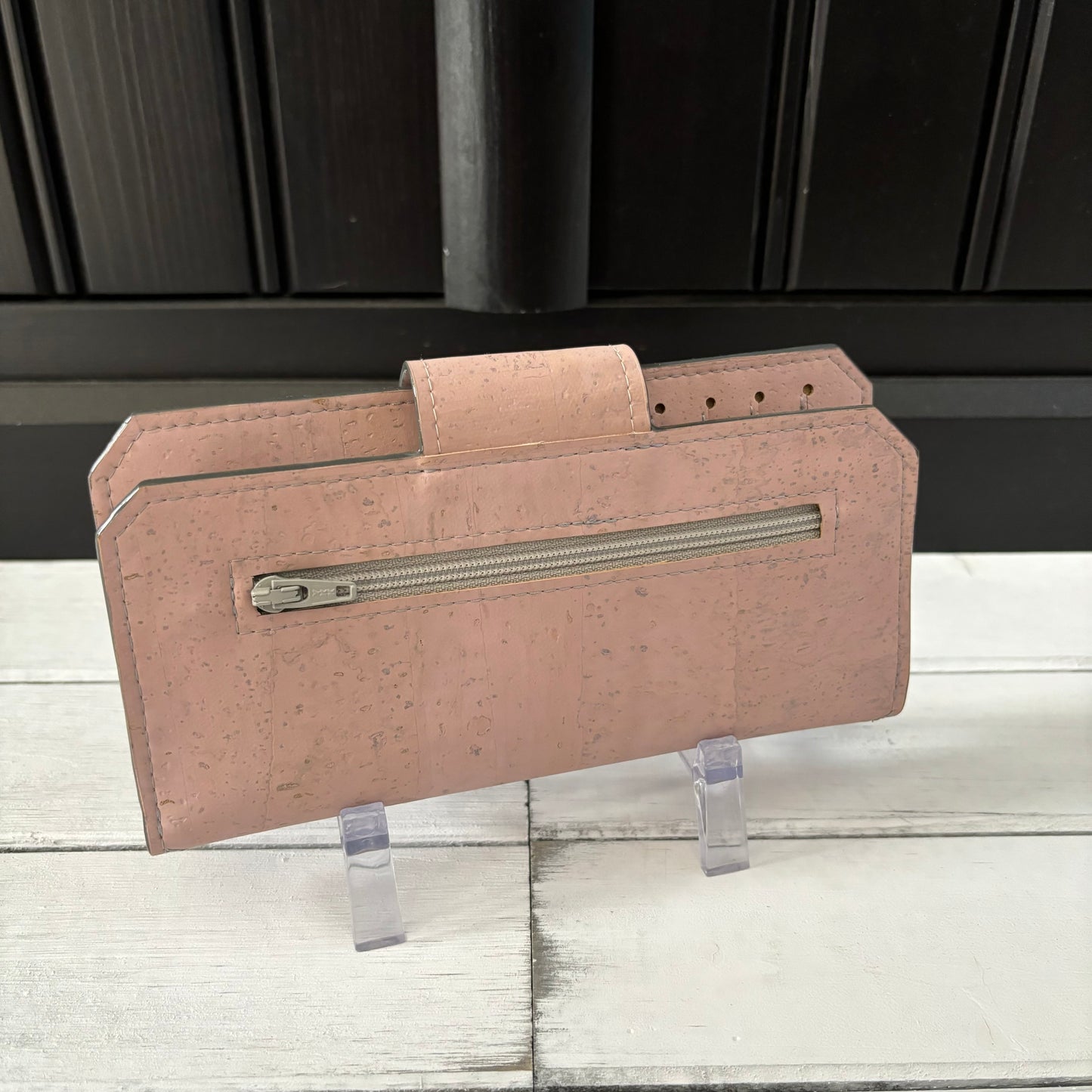 Tall Wallet - Light Pink Cork