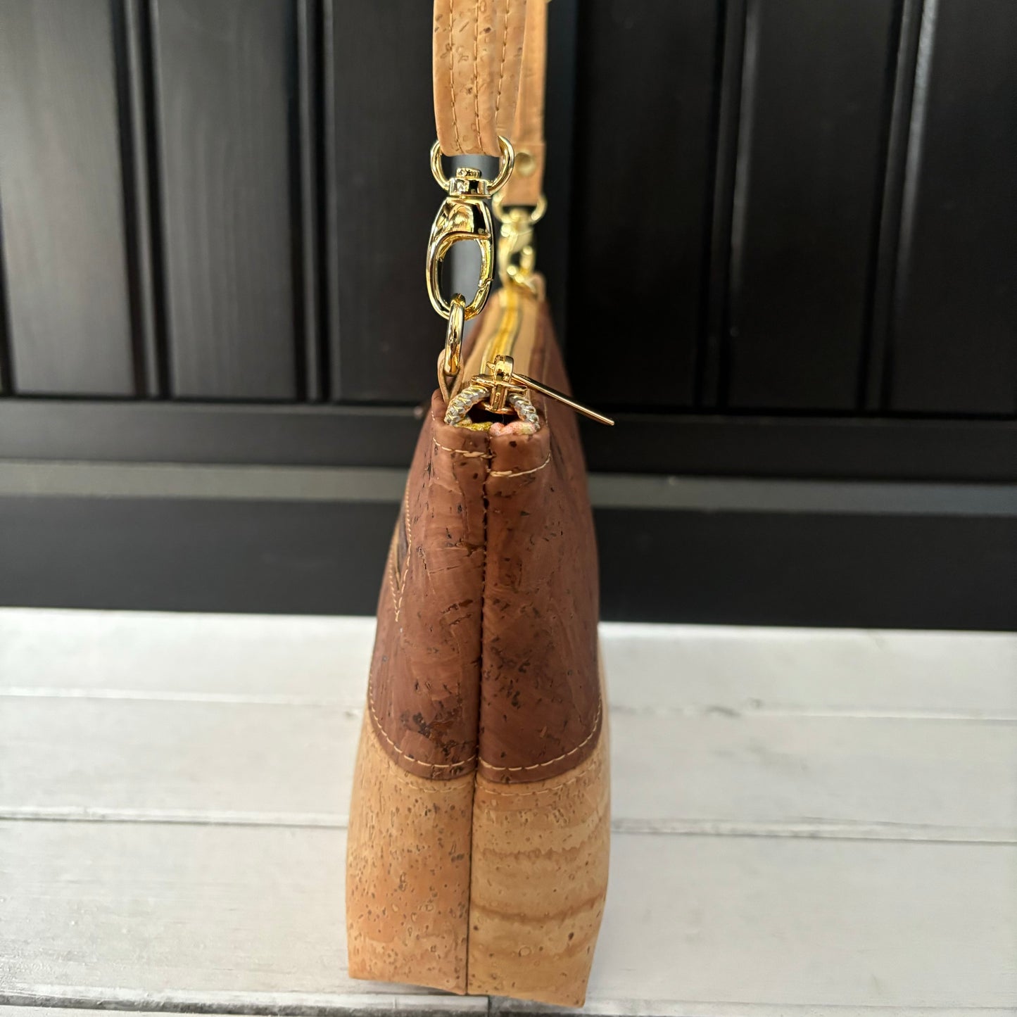 Paradigm Crossbody Bag - Bronze and Natural Cork