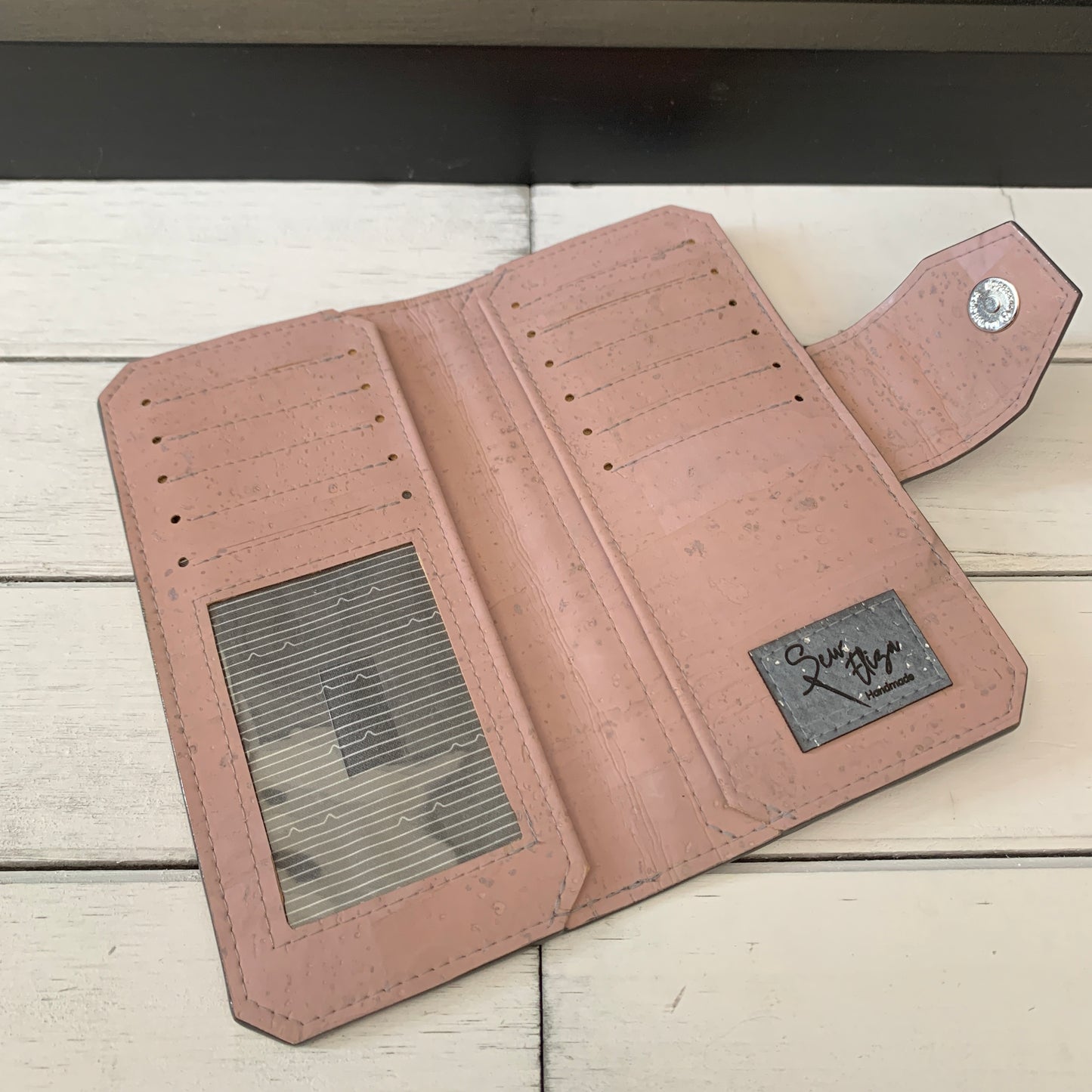 Tall Wallet - Light Pink Cork