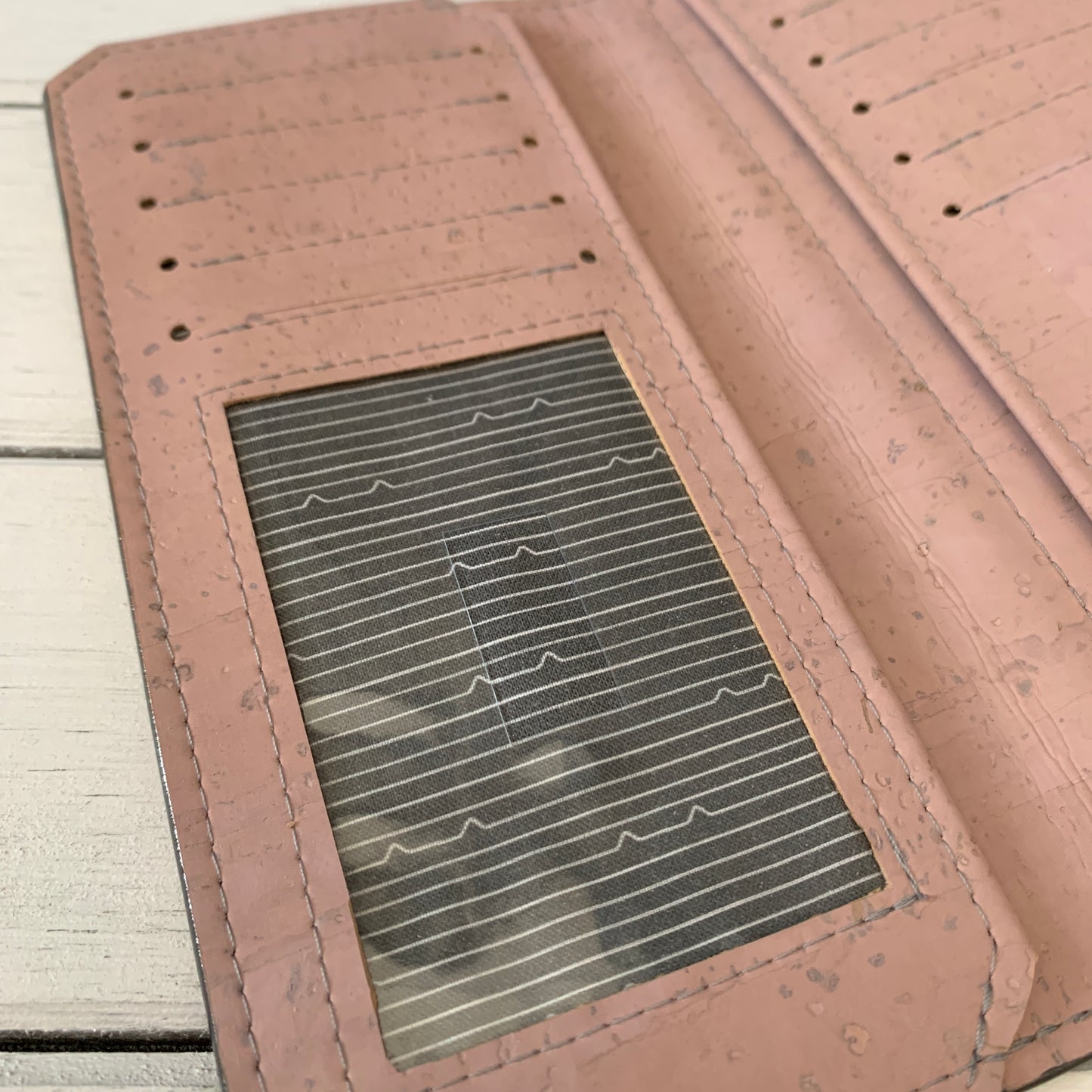 Tall Wallet - Light Pink Cork