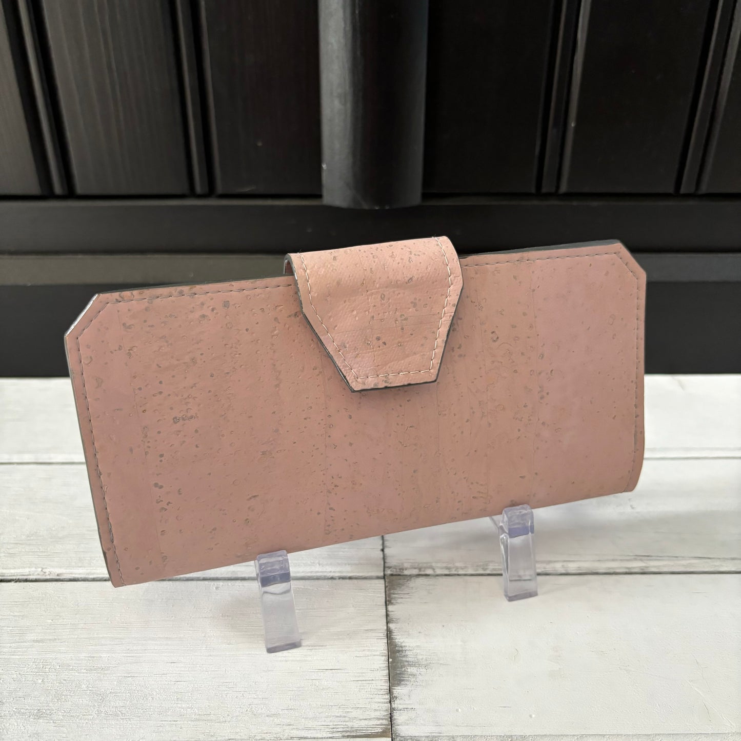 Tall Wallet - Light Pink Cork