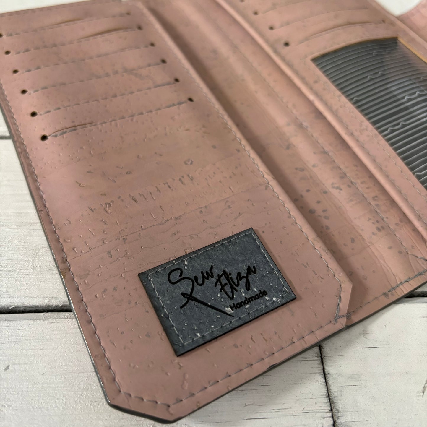 Tall Wallet - Light Pink Cork