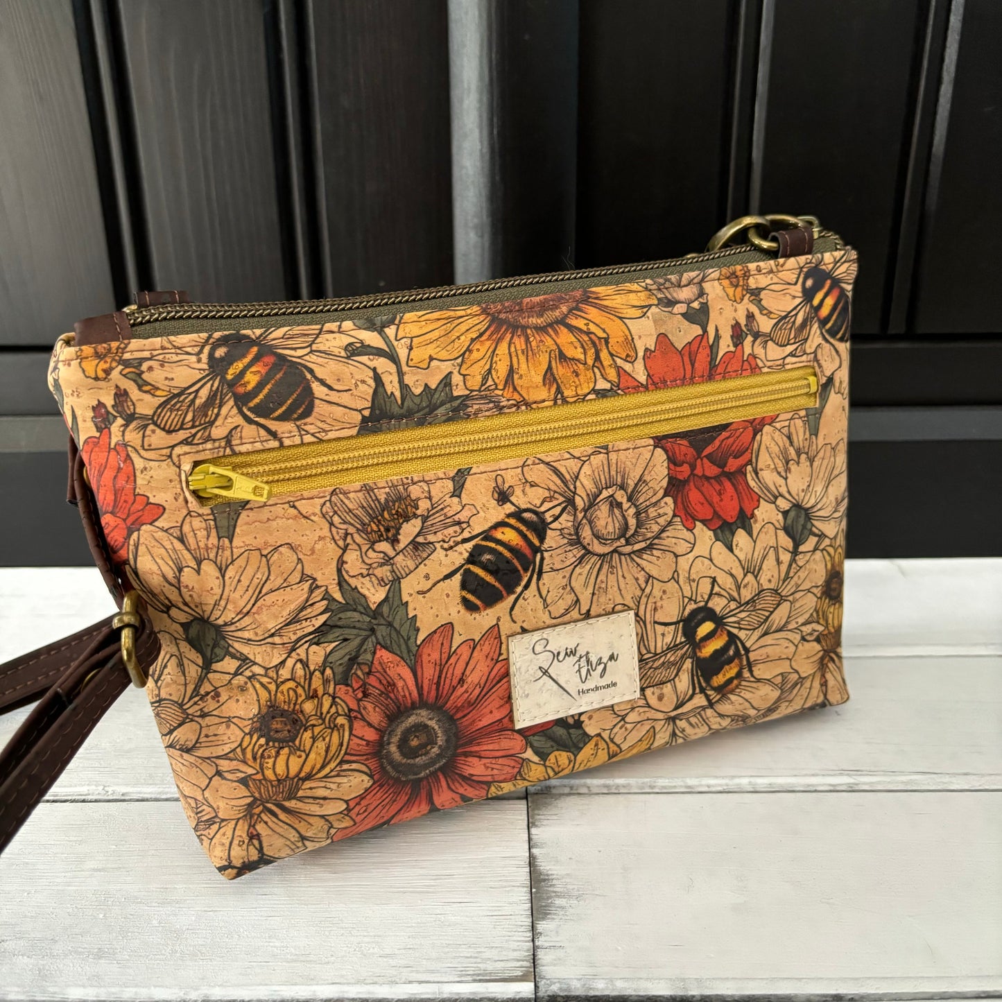 Paradigm Crossbody Bag - Bees and Chocolate Brown version 2