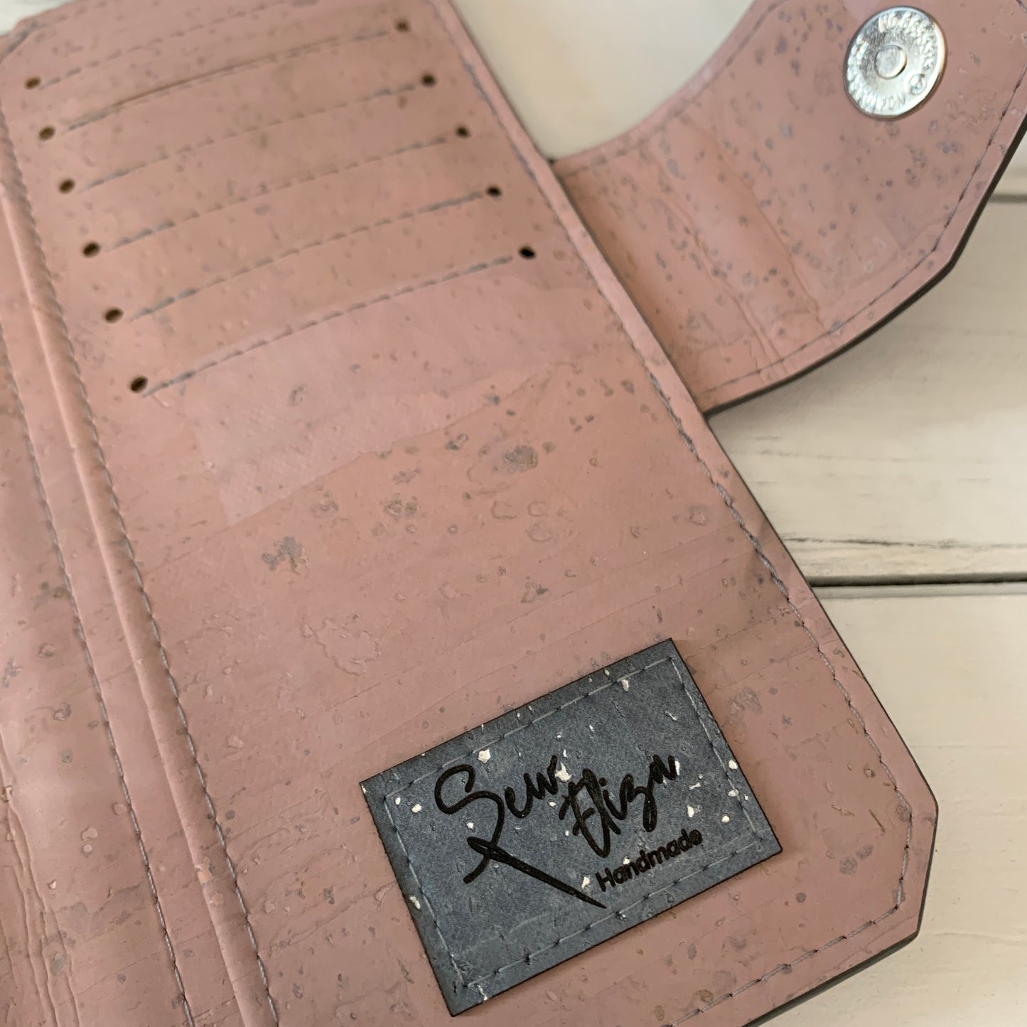 Tall Wallet - Light Pink Cork