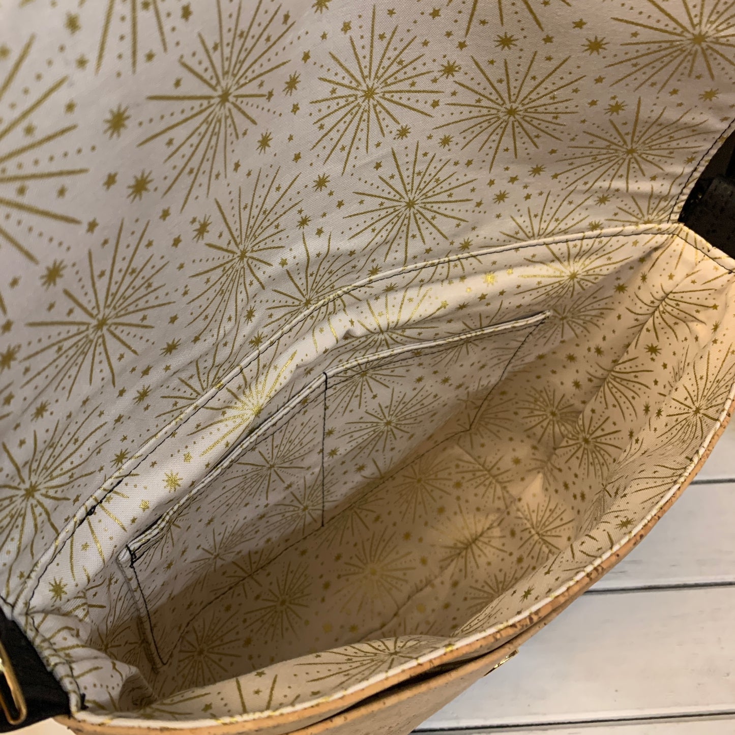 Vara Crossbody Bag - Black Gold Fleck, Natural and Black Cork