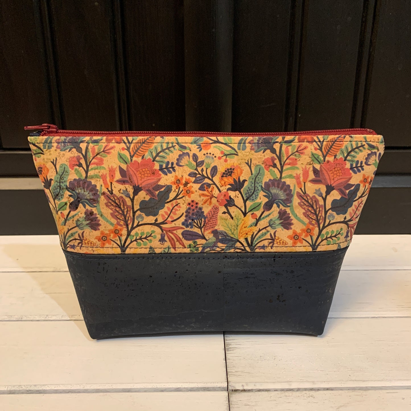 Open Wide Pouch - Small - Funk Folk and Navy Cork