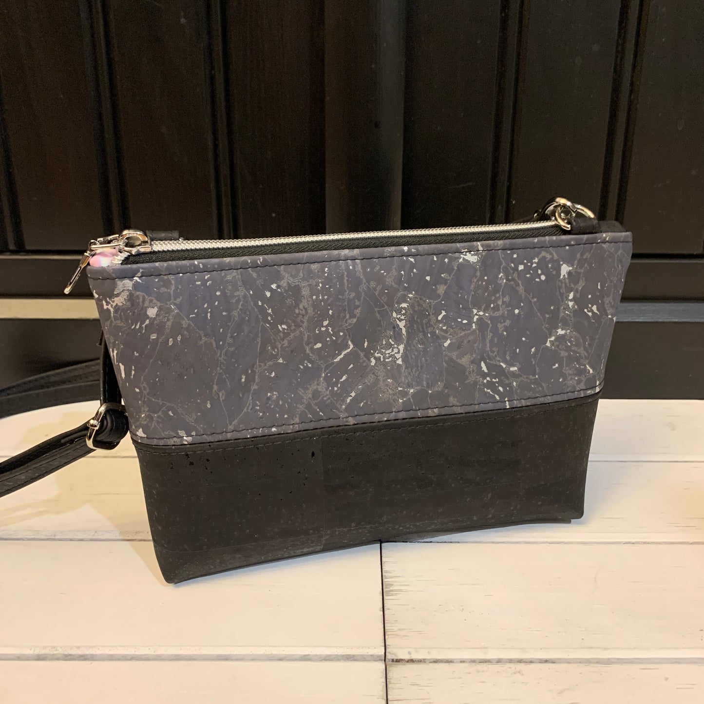 Paradigm Crossbody Bag - Gilded Charcoal and Black Cork