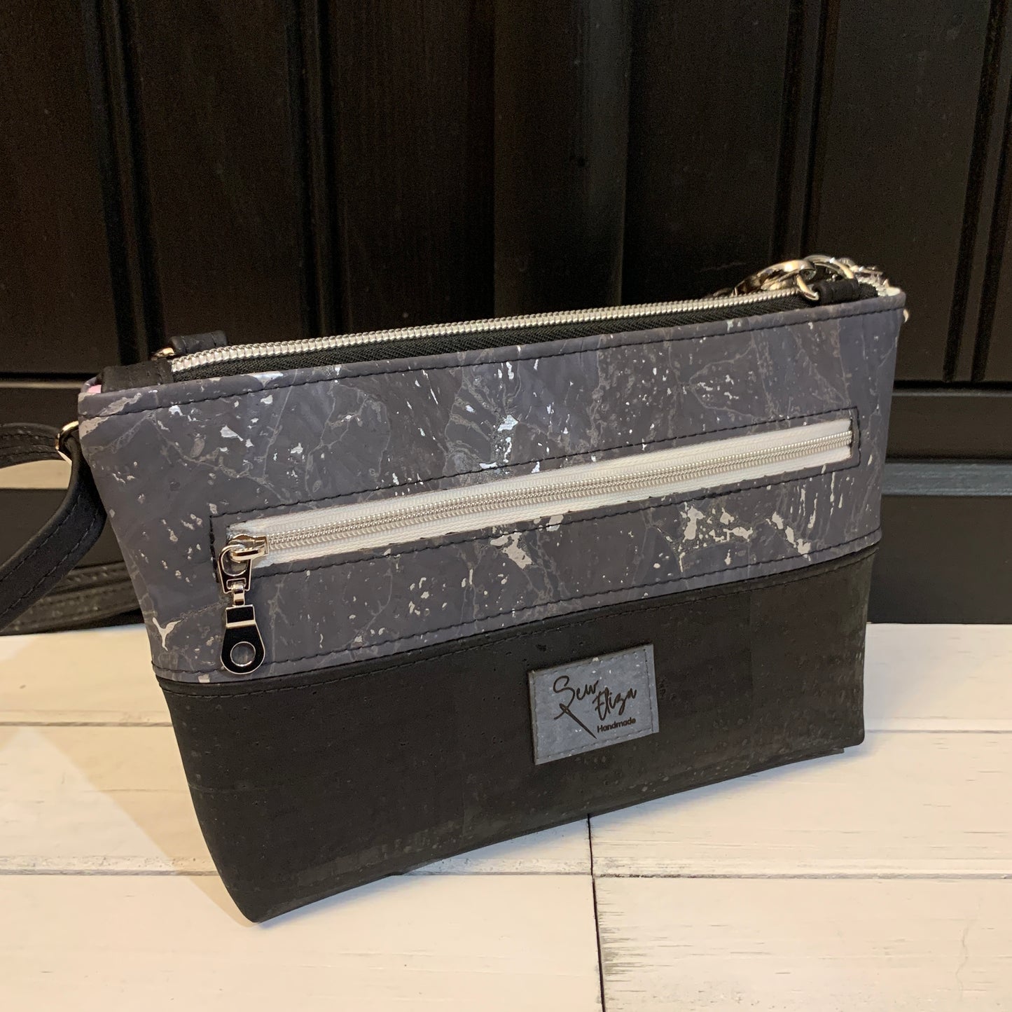 Paradigm Crossbody Bag - Gilded Charcoal and Black Cork