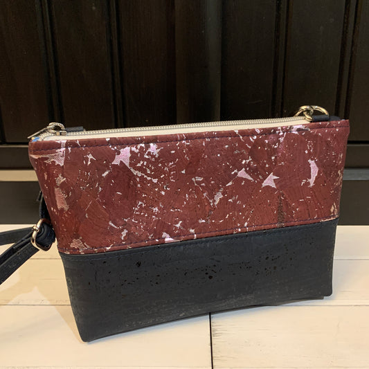 Paradigm Crossbody Bag - Gilded Purple and Navy Cork