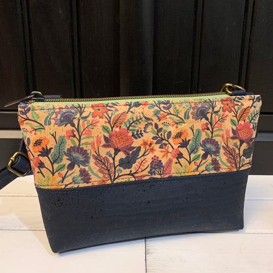 Paradigm Crossbody Bag - Fun Folk and Navy Cork