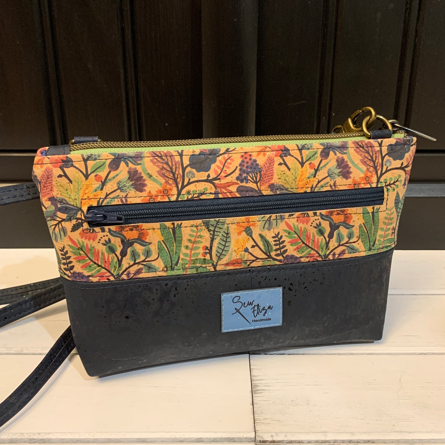 Paradigm Crossbody Bag - Fun Folk and Navy Cork