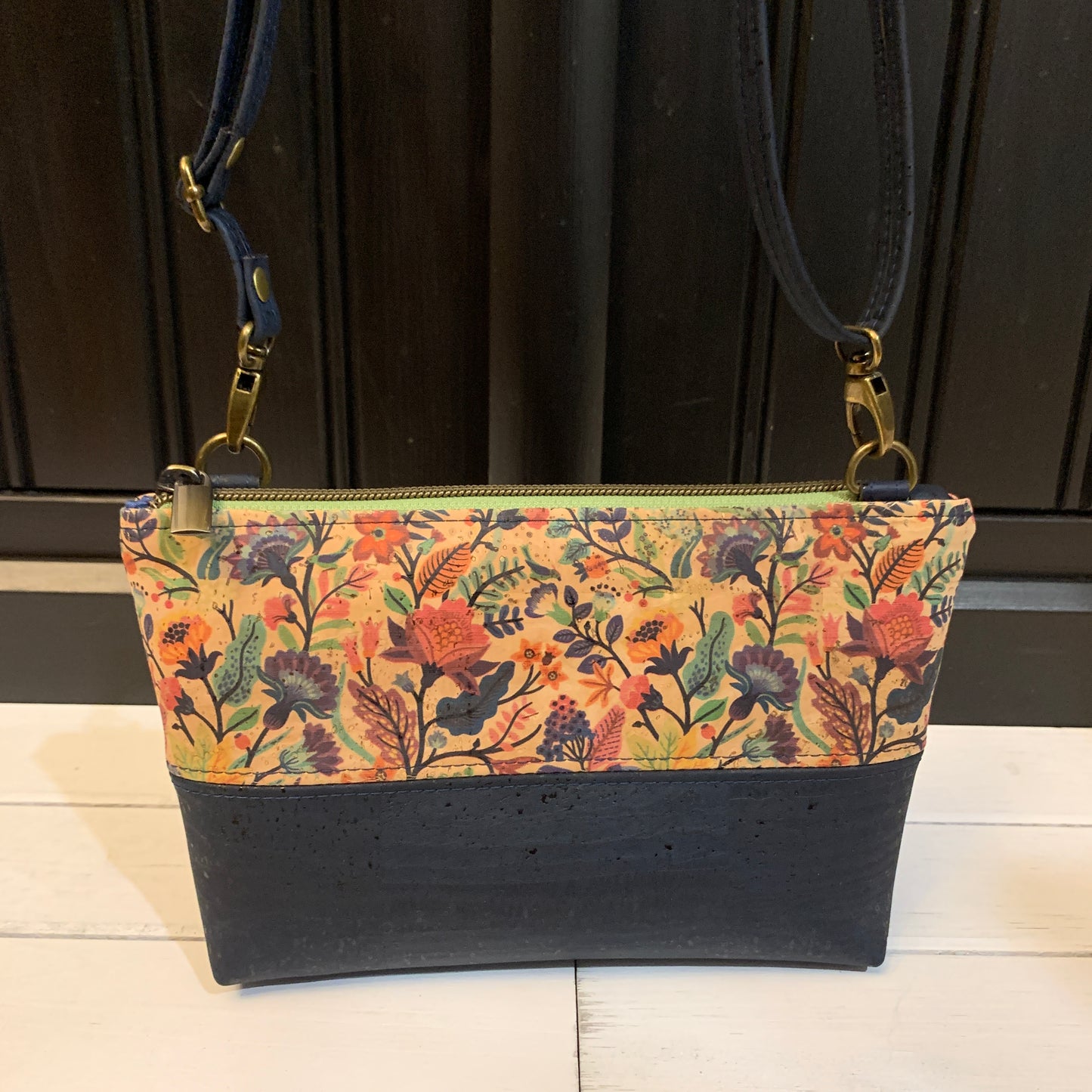 Paradigm Crossbody Bag - Fun Folk and Navy Cork