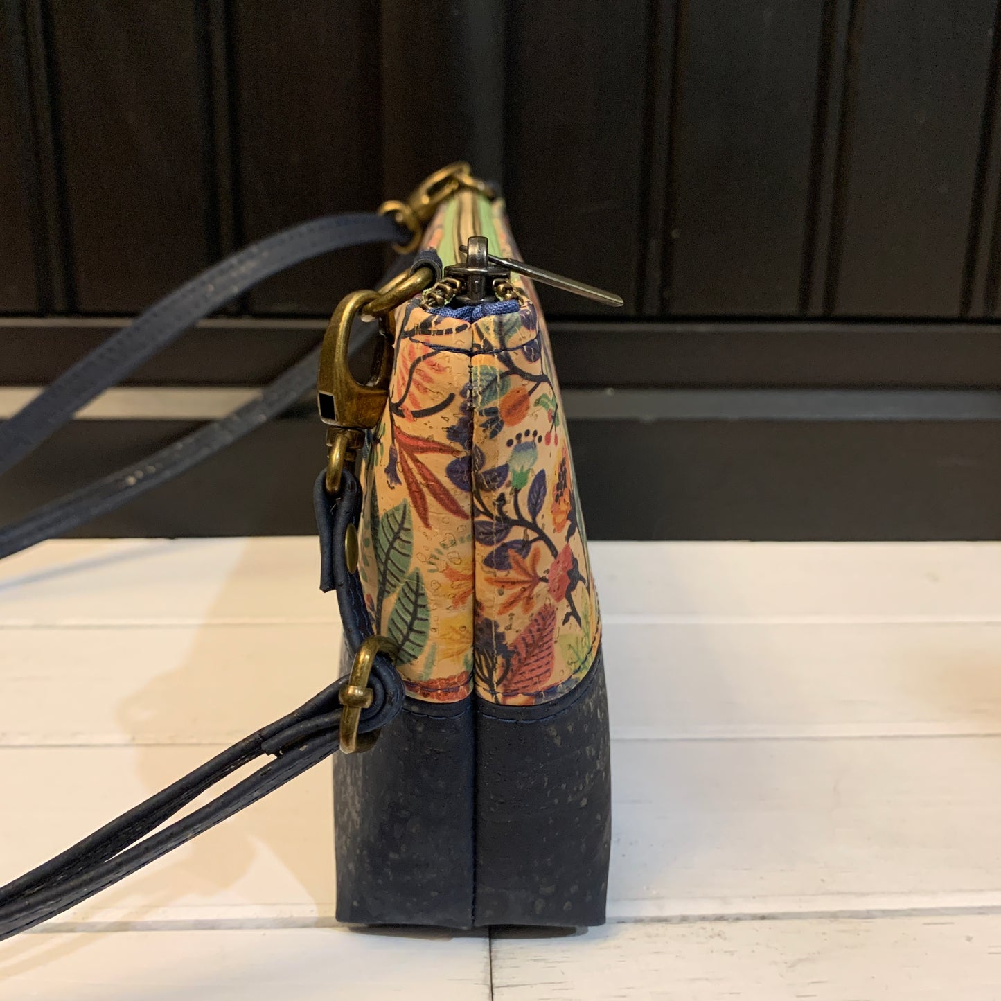 Paradigm Crossbody Bag - Fun Folk and Navy Cork