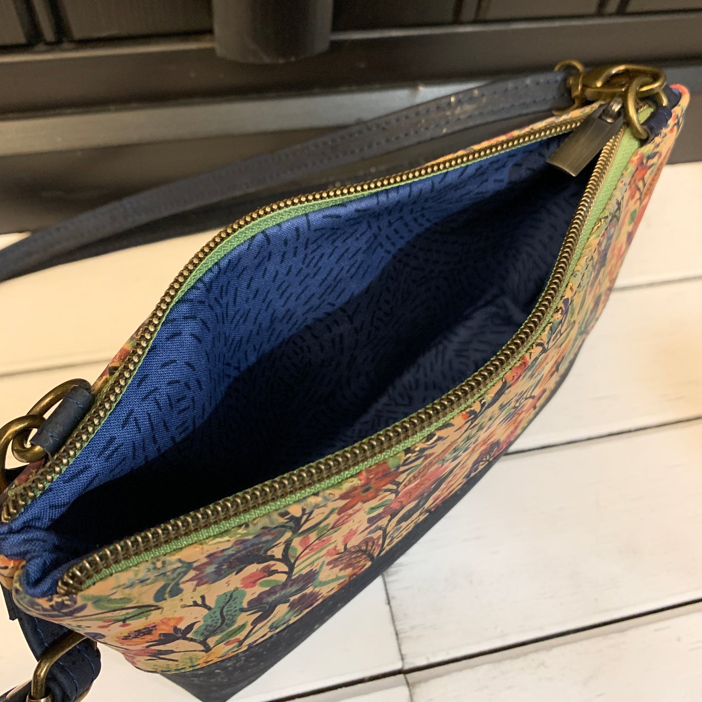 Paradigm Crossbody Bag - Fun Folk and Navy Cork