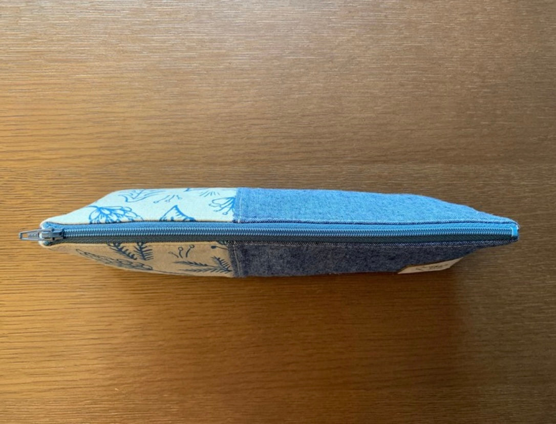 Canvas Pencil Case - Forest and Blue