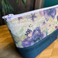 Open Wide Pouch - Small - Printed Anemone and Forest Green