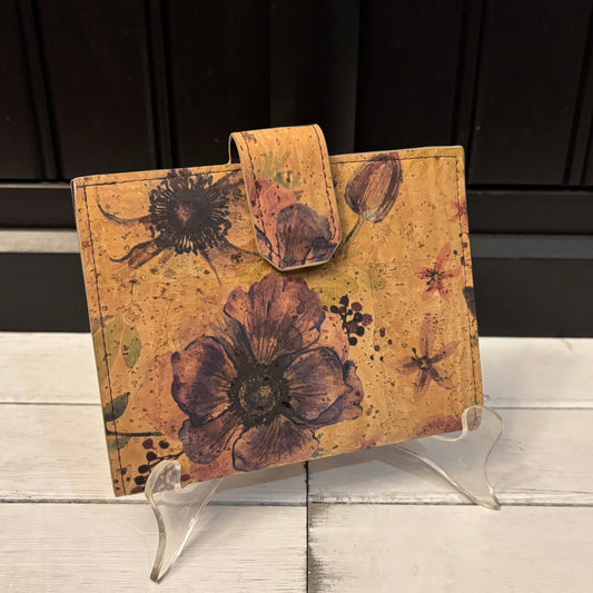 Passport Wallet - Printed Anemone Cork
