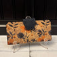 Tall Wallet - Prairie Flowers and Navy Cork