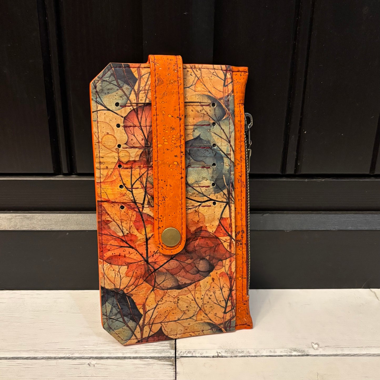 Purse Pal - Fall Leaves and Orange Cork