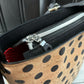 Mini Box Tote - Polka Dot and Black Cork