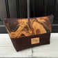 Open Wide Pouch - Small - Marble and Chocolate Brown Cork