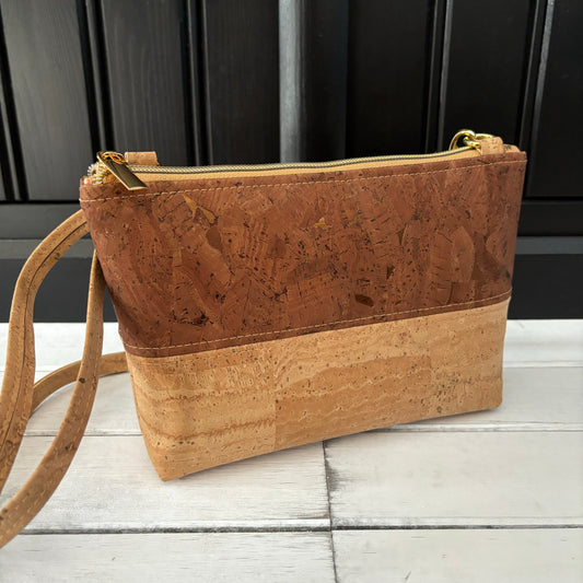 Paradigm Crossbody Bag - Bronze and Natural Cork