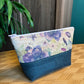 Open Wide Pouch - Small - Printed Anemone and Forest Green