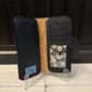 Tall Wallet - Prairie Flowers and Navy Cork