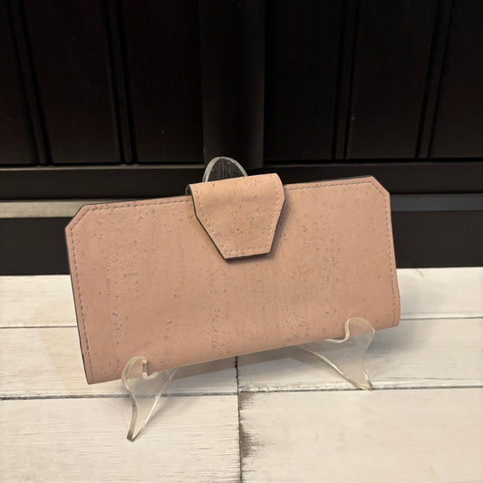 Tall Wallet - Pink Cork