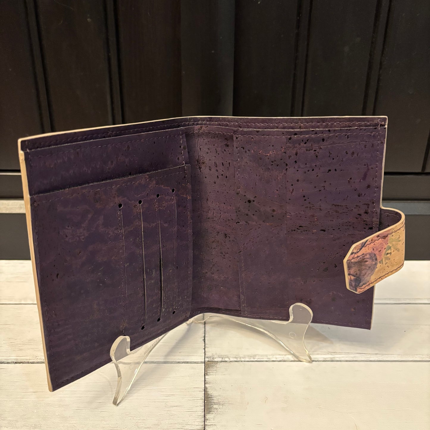 Passport Wallet - Printed Anemone Cork