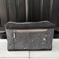 Isabella Pouch - Gilded Grey Cork and Black Waxed Canvas version 1