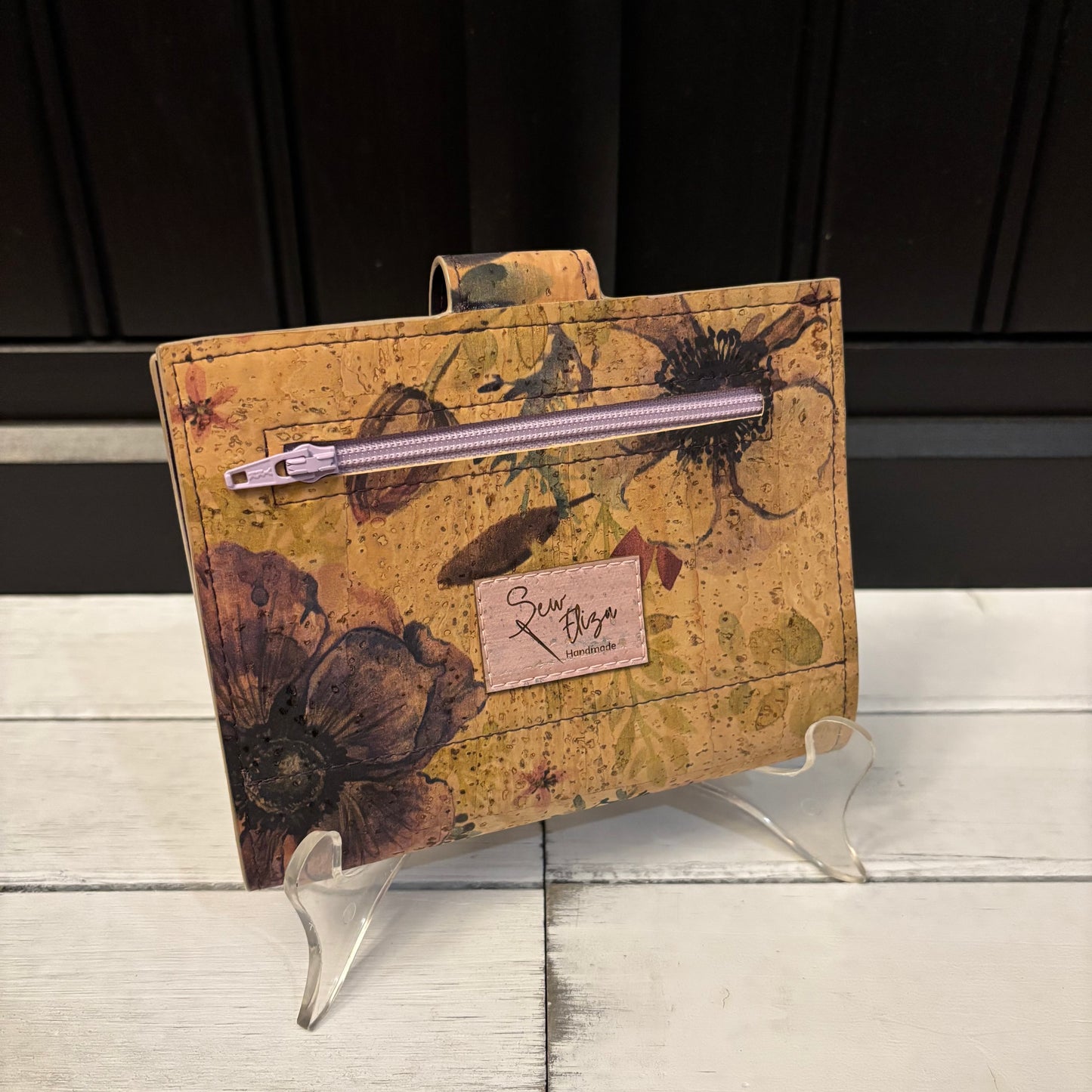 Passport Wallet - Printed Anemone Cork