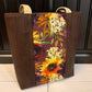 Tuesday Tote - Chocolate Brown Cork and Sunflower Canvas