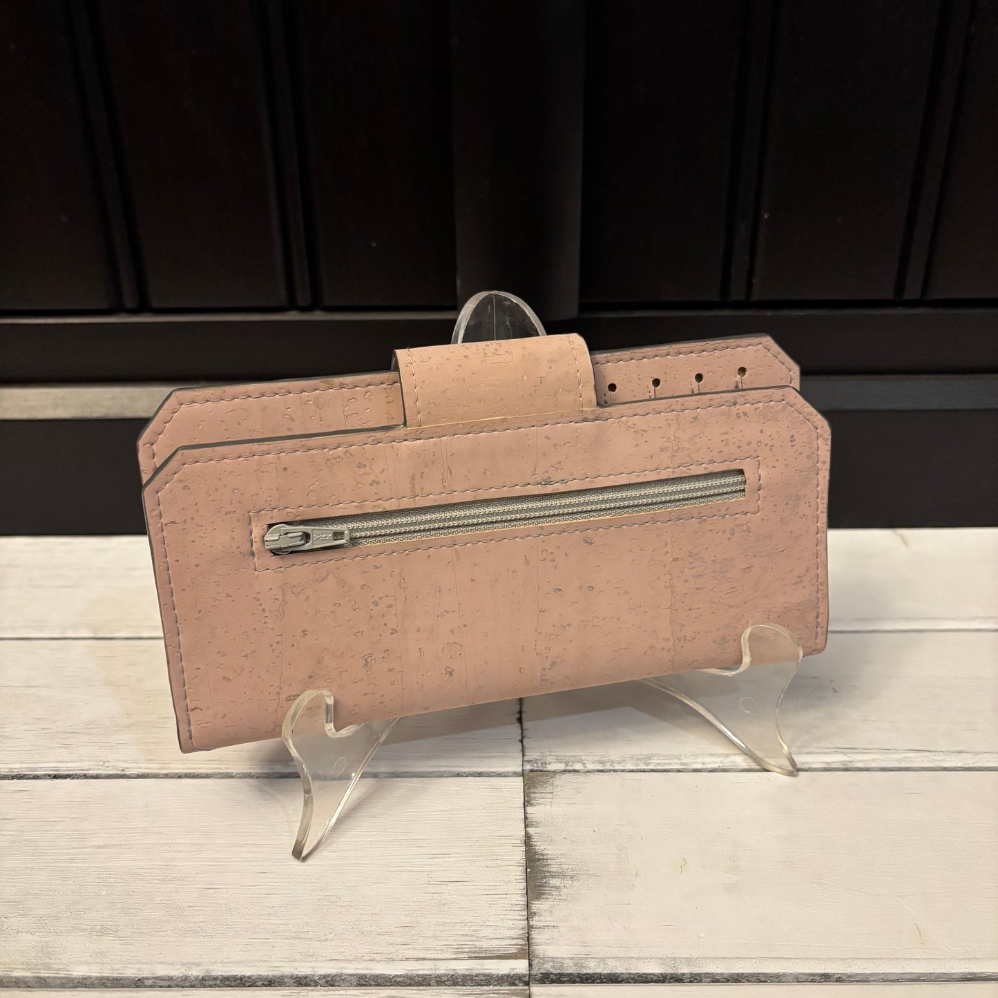 Tall Wallet - Pink Cork