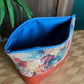 Open Wide Pouch - Medium - Printed Fall Leaves and Orange Cork