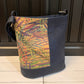 Bonnie Bucket Bag - Navy and Tropical Butterfly Print Cork
