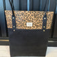 Tall Taisteal Tote - Leopard Print and Black Cork